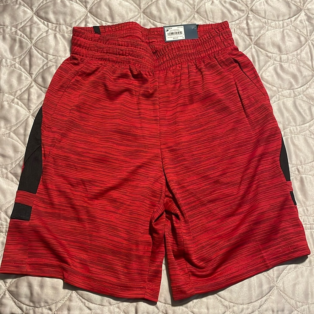 Red basketball shorts